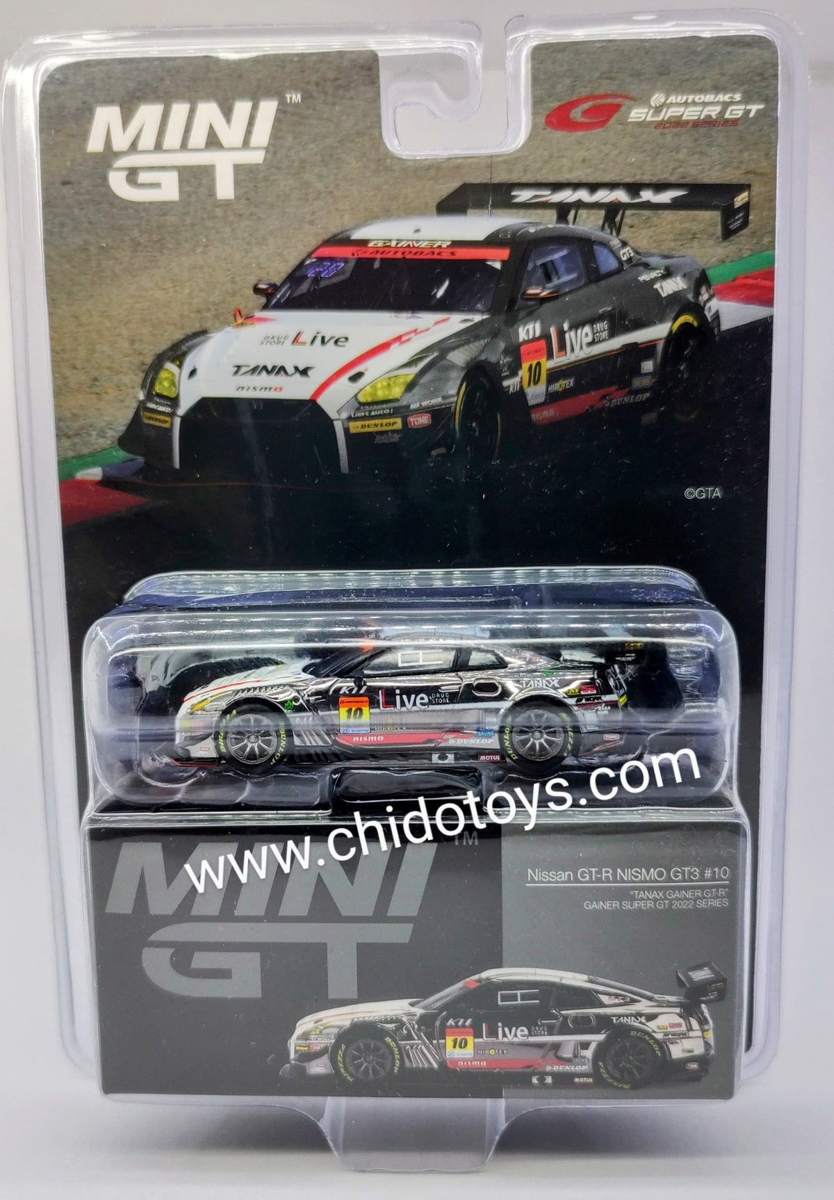 Nissan GT-R R35 NISMO GT3 TANAX #10 Super GT 2022 Mini GT 1:64 – Chido Toys
