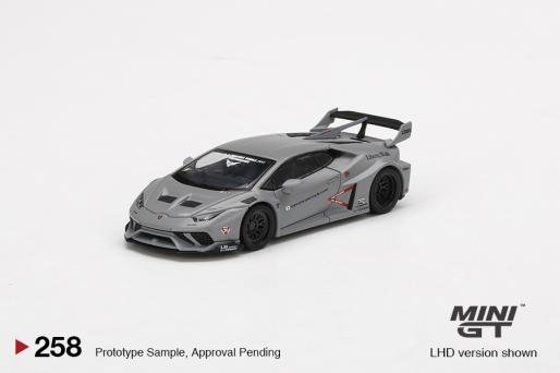 Auto a escala marca Mini GT, modelo Lamborghini Huracán Fighters Works - Chido Toys