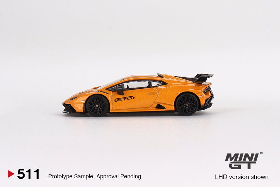 Auto a escala Marca Mini GT, Modelo Lamborghini Huracán STO Arancio Borealis - Chido Toys