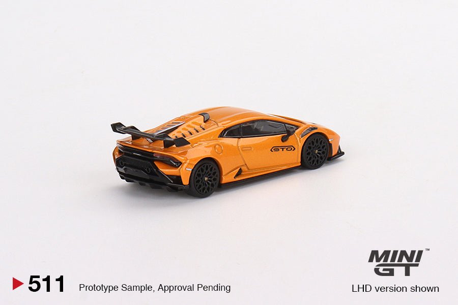 Auto a escala Marca Mini GT, Modelo Lamborghini Huracán STO Arancio Borealis - Chido Toys