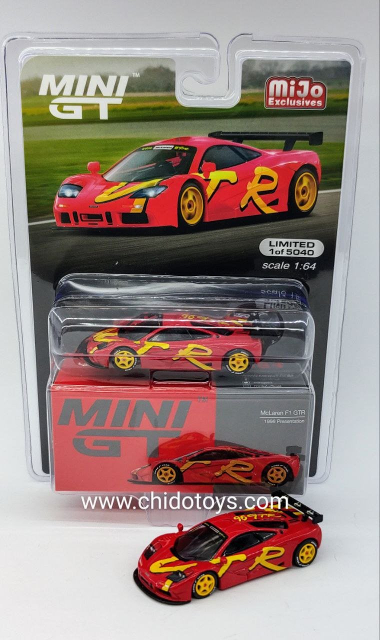 Auto a escala marca Mini GT, Modelo Mclaren F1 GTR - Chido Toys