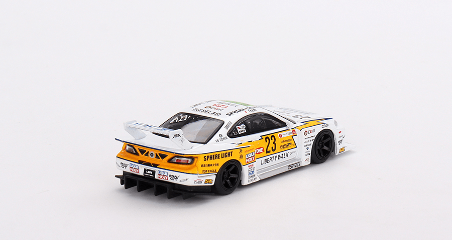 Auto a escala marca Mini GT, Modelo Nissan LB - Super Silhouette S15 SILVIA #23 2022 Goodwood Festival of Speed - Chido Toys