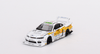 Mini GT Nissan S15 Silvia LB Super Silhouette 1:64 blanco #23 Goodwood con llantas de goma y decoración racing