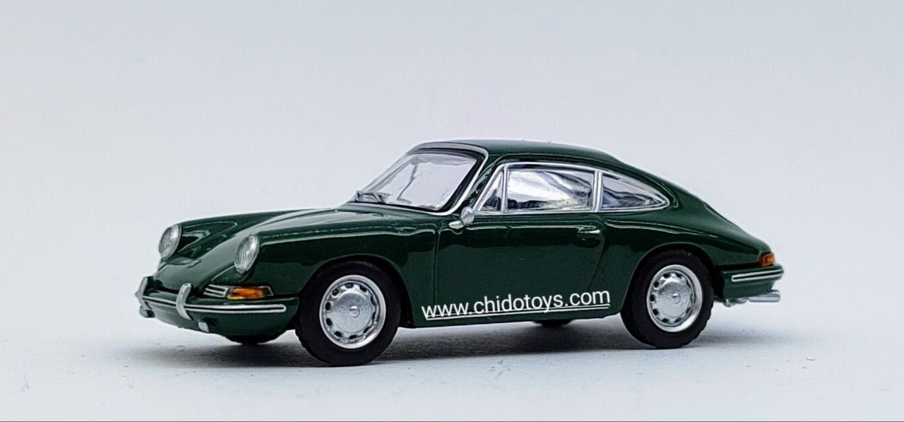 Auto a escala marca Mini GT, Modelo Porsche 911, 1964, Verde Irlandés - Chido Toys
