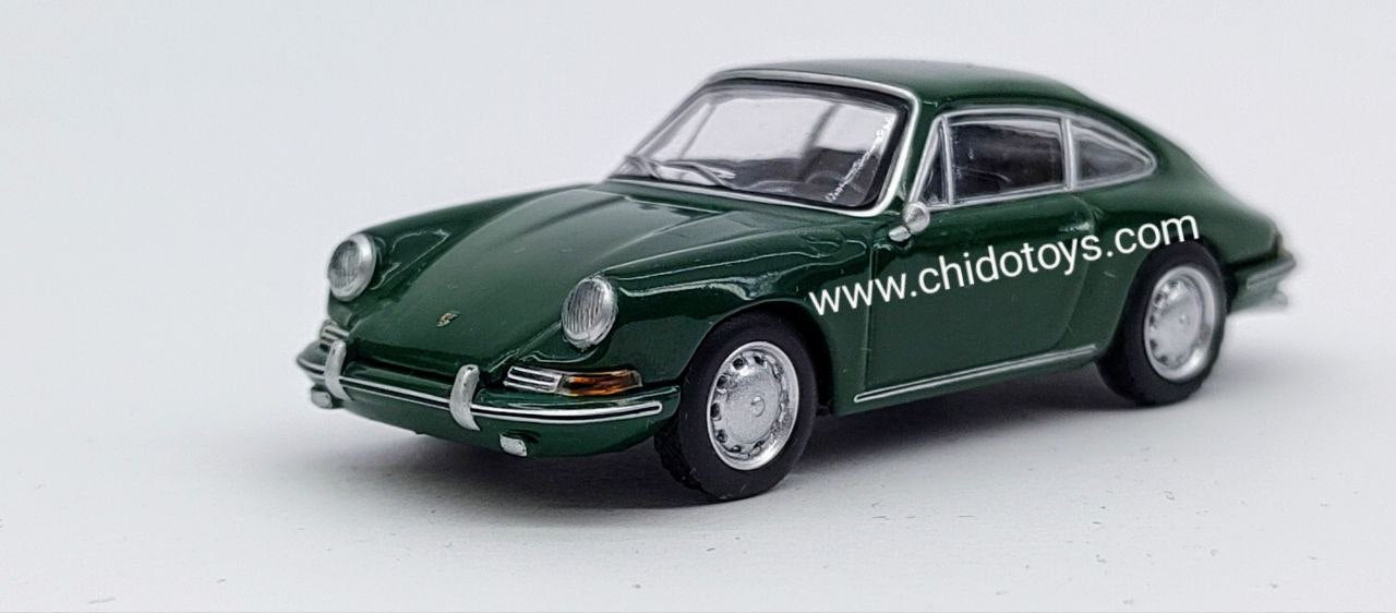 Auto a escala marca Mini GT, Modelo Porsche 911, 1964, Verde Irlandés - Chido Toys