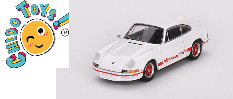 Auto a escala marca Mini GT, Modelo Porsche 911 Carrera RS 2.7 Grand Prix - Chido Toys
