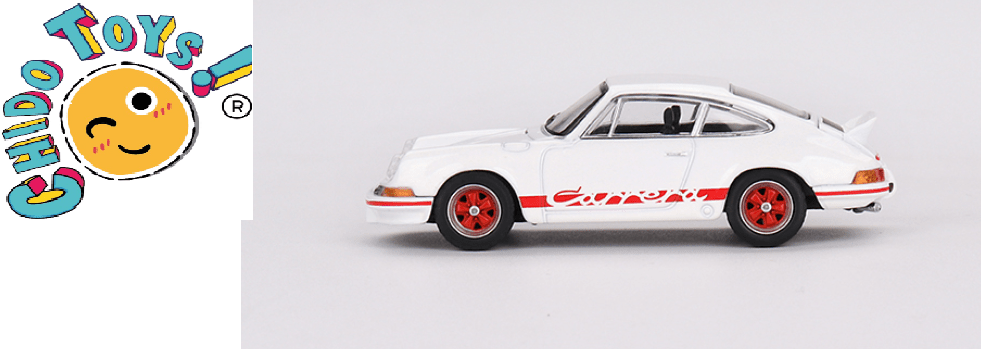 Auto a escala marca Mini GT, Modelo Porsche 911 Carrera RS 2.7 Grand Prix - Chido Toys