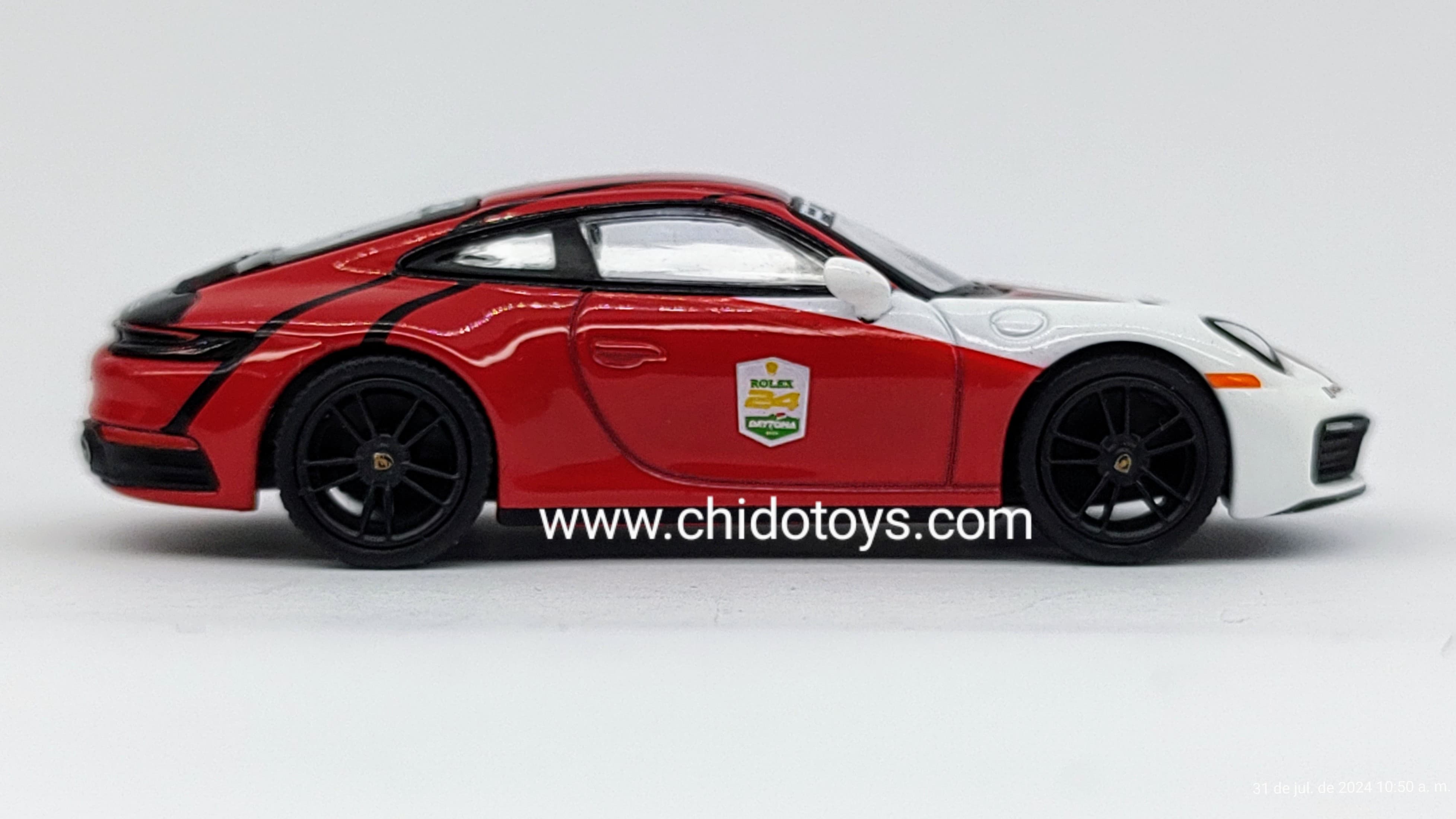 Auto a escala marca Mini GT Modelo Porsche 911 Carrera S, Safety Car IMSA 2023 - Chido Toys