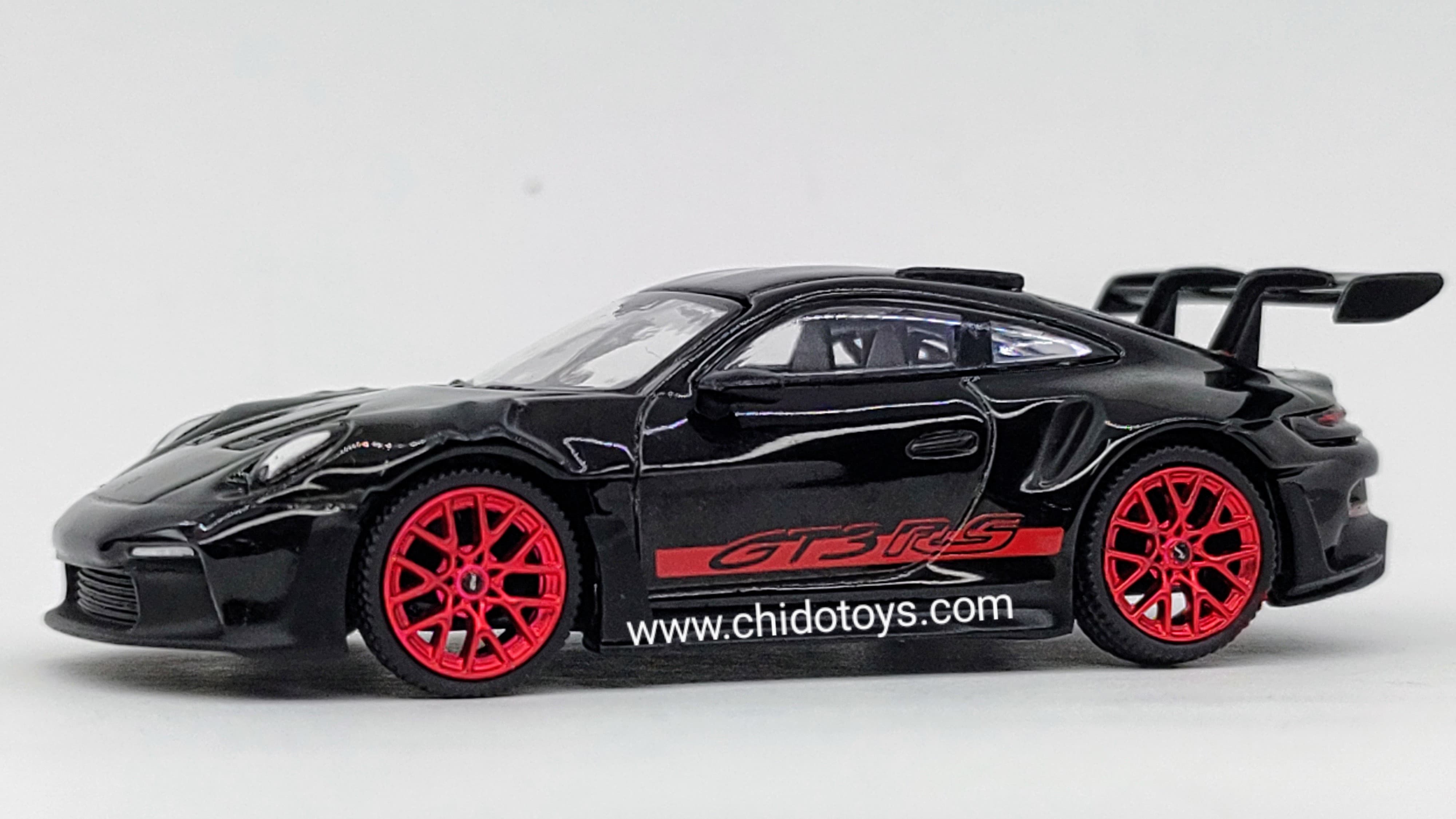 Auto a escala marca Mini GT, Modelo Porsche 911 GT3 RS Black - Chido Toys