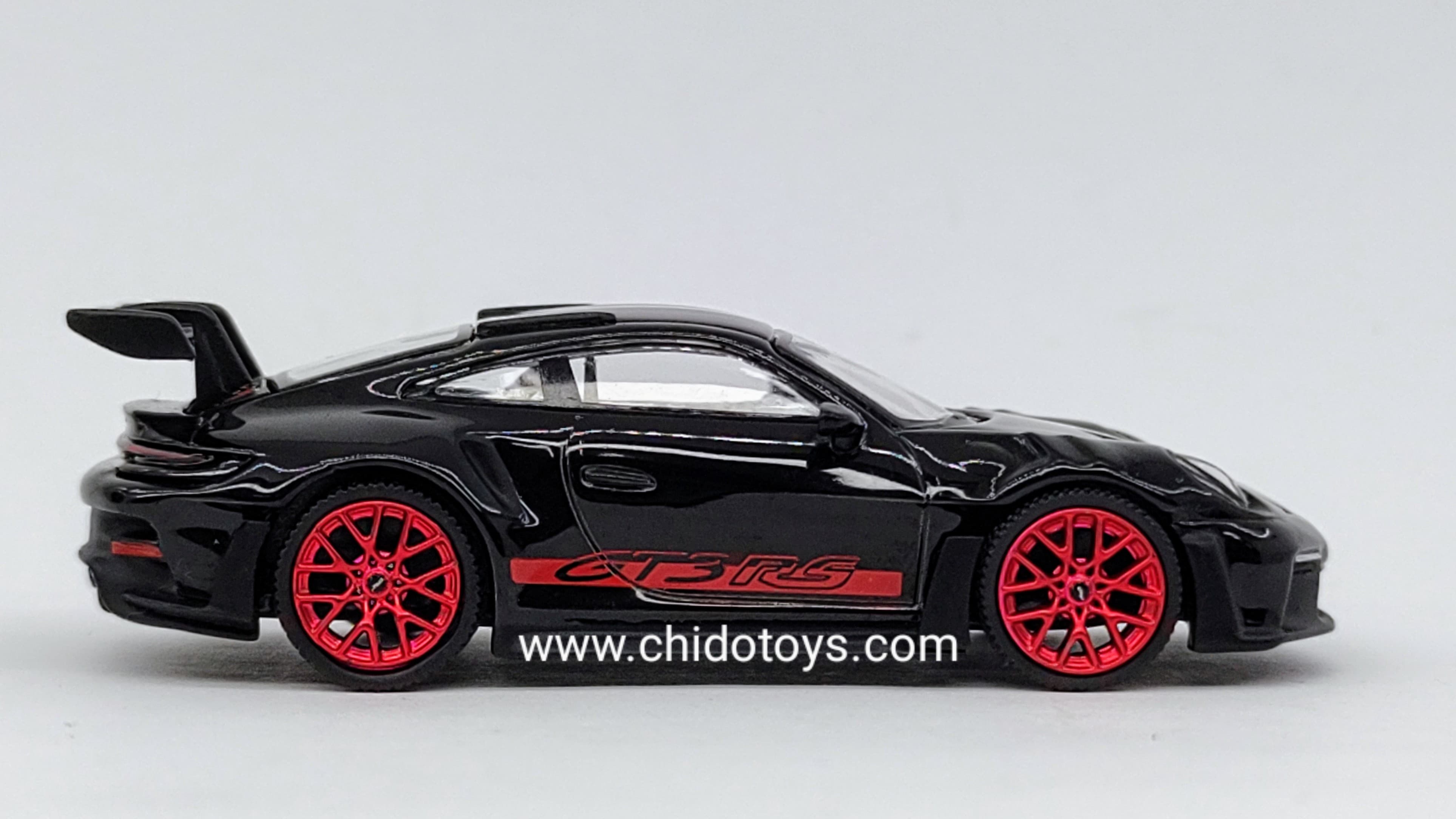 Auto a escala marca Mini GT, Modelo Porsche 911 GT3 RS Black - Chido Toys