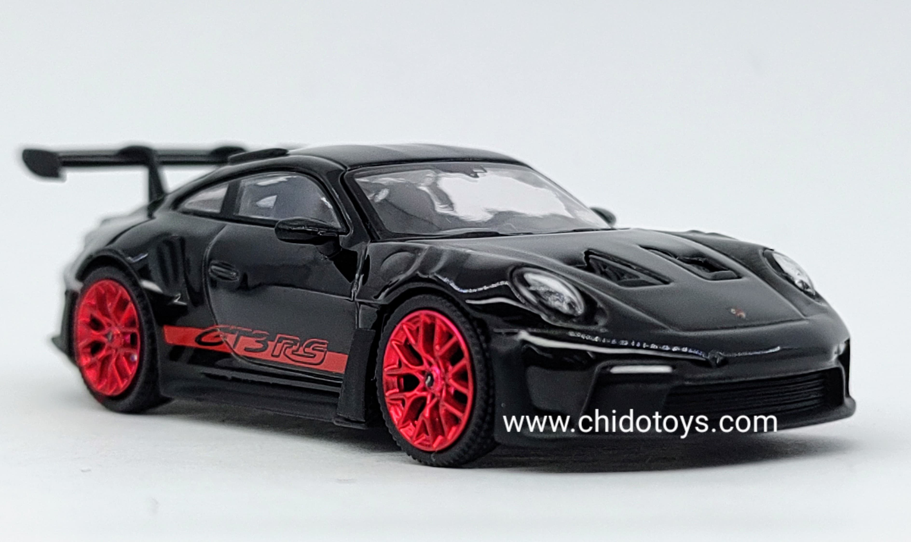 Auto a escala marca Mini GT, Modelo Porsche 911 GT3 RS Black - Chido Toys