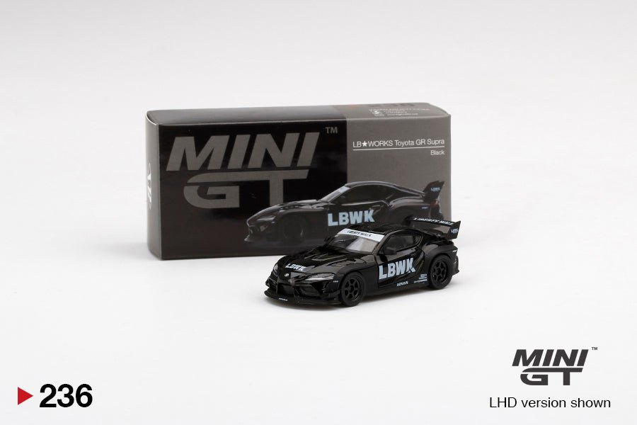 Auto a escala marca Mini GT, Modelo Toyota GR Supra Black, - Chido Toys