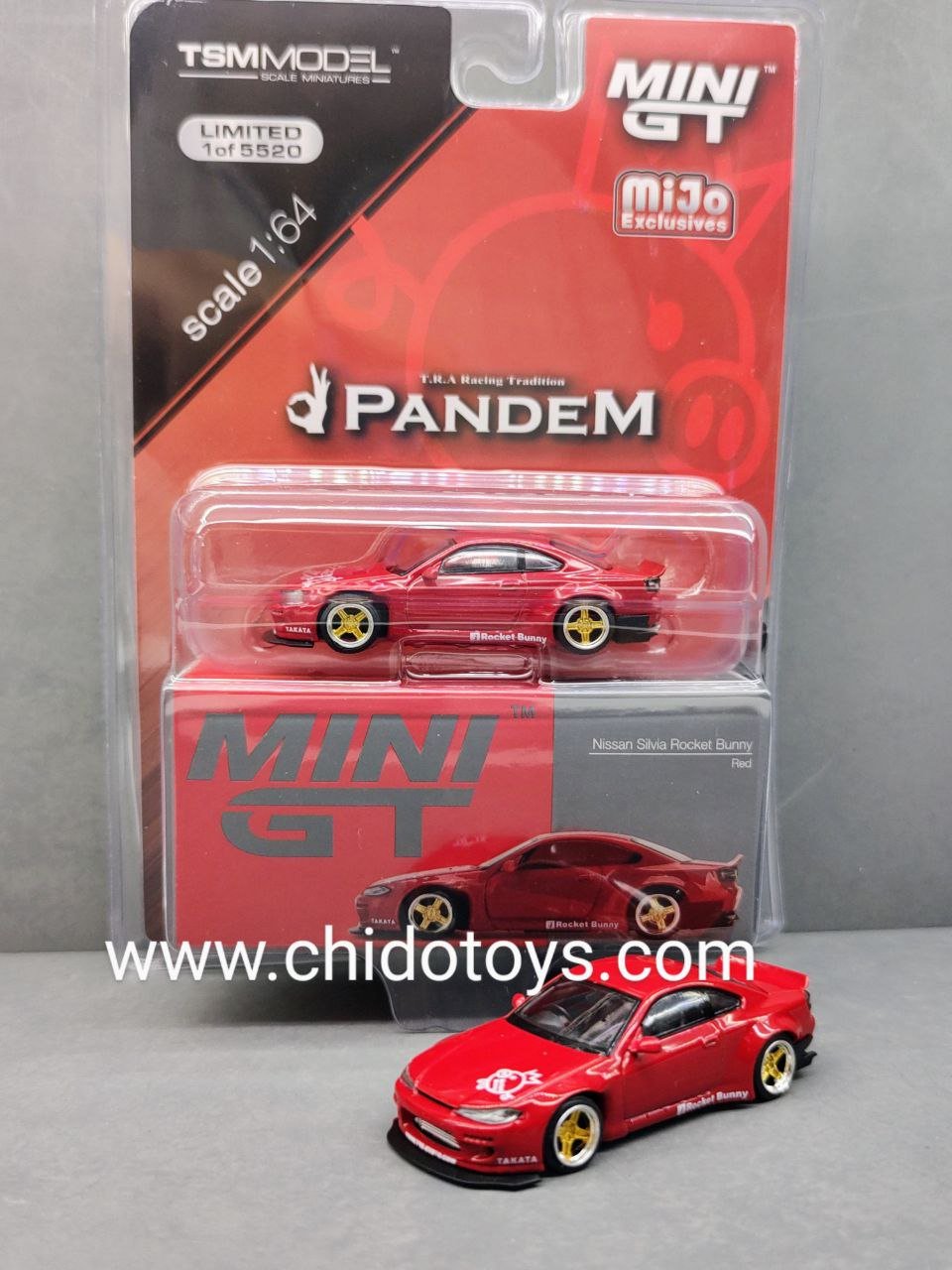 Auto a escala Marca Mini GT Nissan Silvia (S15) Rocket Bunny - Chido Toys