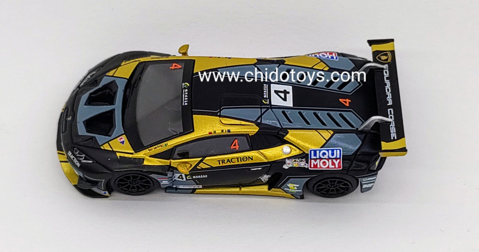 Auto a escala Marca Mini GT,Modelo Lamborghini Huracan GT3 EVO - Chido Toys