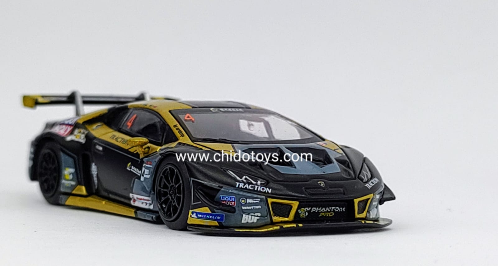 Auto a escala Marca Mini GT,Modelo Lamborghini Huracan GT3 EVO - Chido Toys