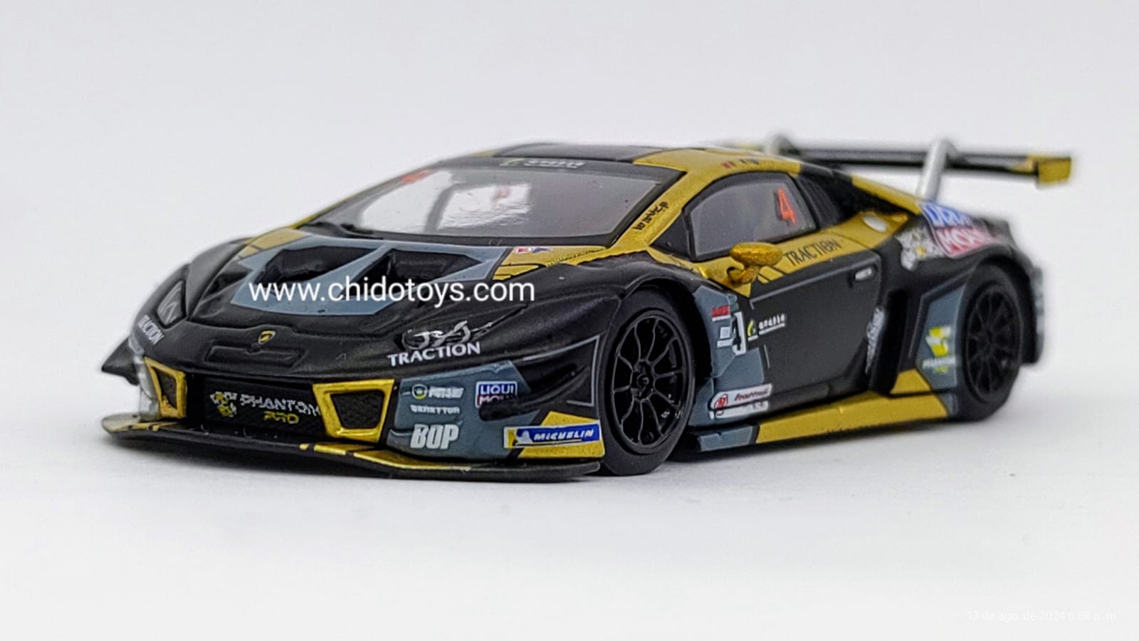 Auto a escala Marca Mini GT,Modelo Lamborghini Huracan GT3 EVO - Chido Toys