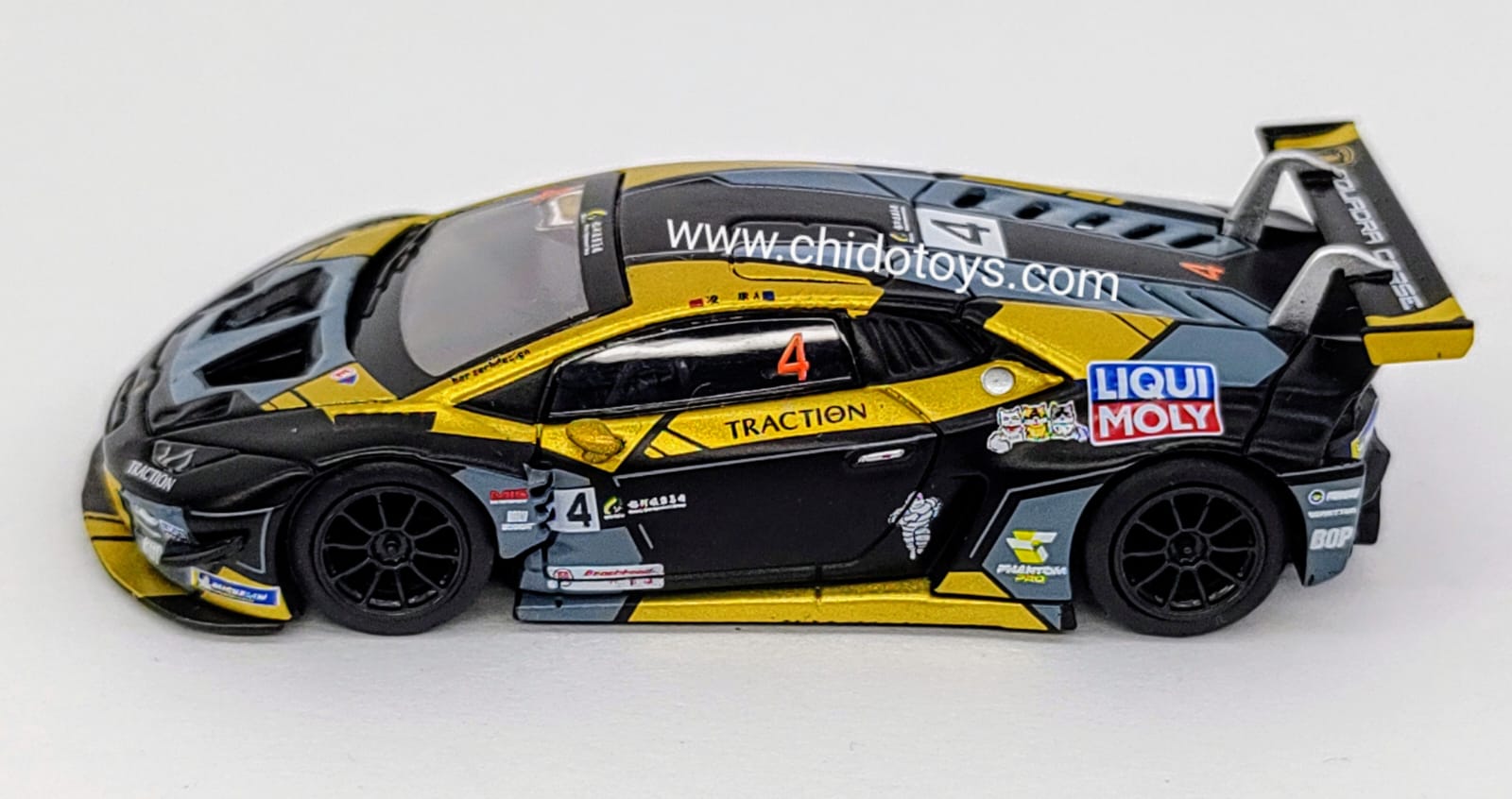 Auto a escala Marca Mini GT,Modelo Lamborghini Huracan GT3 EVO - Chido Toys