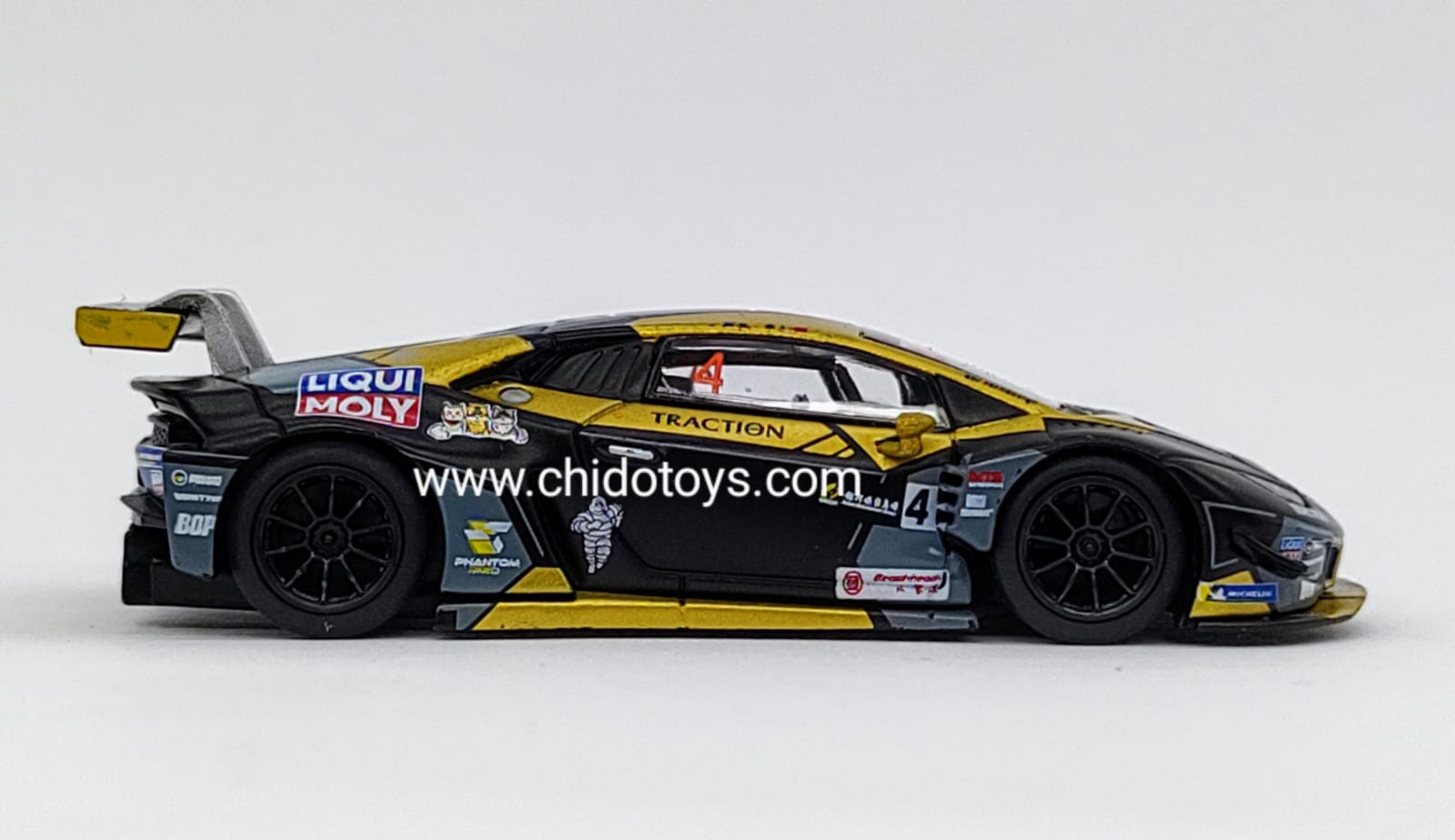 Auto a escala Marca Mini GT,Modelo Lamborghini Huracan GT3 EVO - Chido Toys