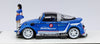 Mini Station Beetle RWB azul 1:64 con figura, base y capelo acrílico, llantas de goma