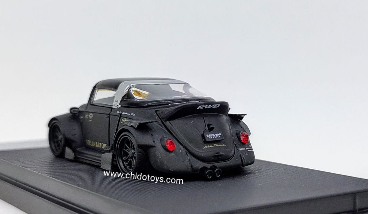 Mini Station Beetle RWB Stella Artois 1:64 matte black – Chido Toys