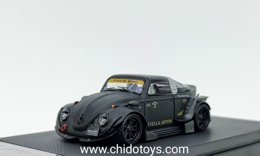 Mini Station Beetle RWB Stella Artois 1:64 negro mate – Chido Toys