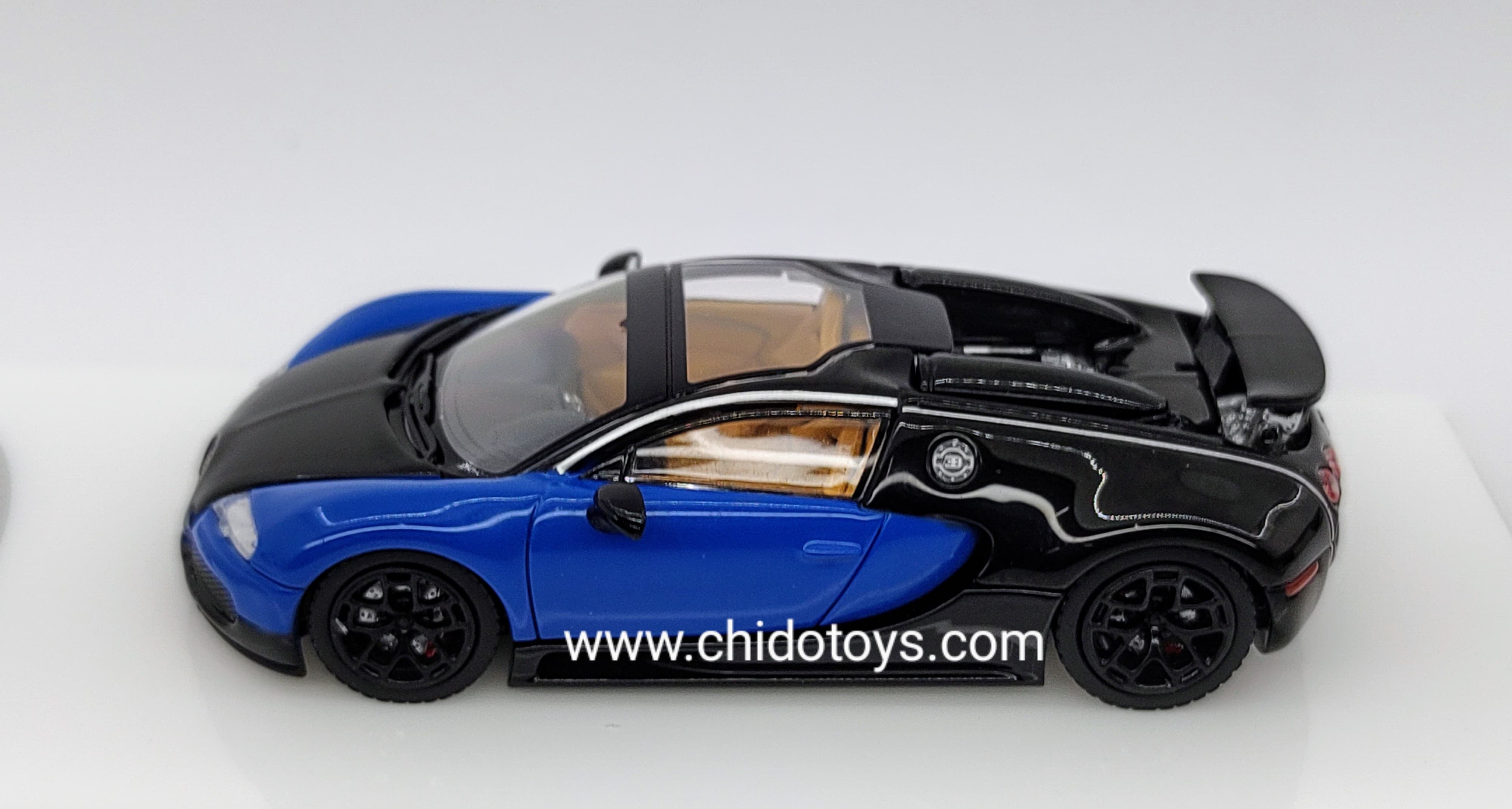 Auto a escala marca Mortal, Modelo Bugatti Veyron Azul - Chido Toys