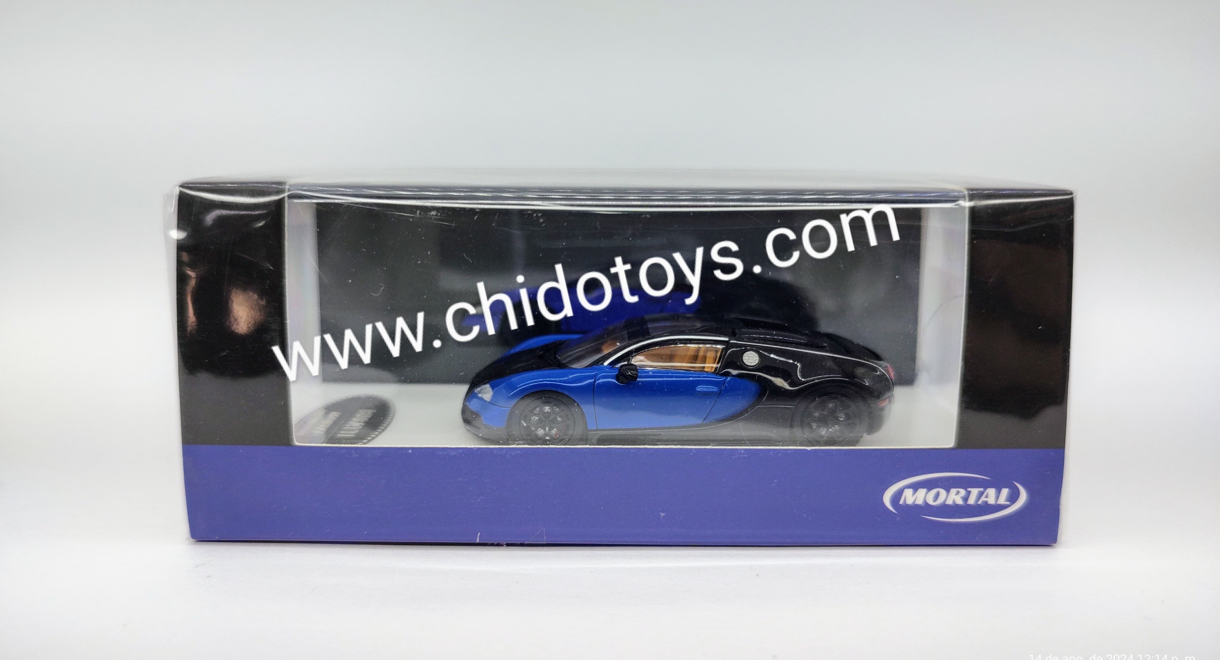 Auto a escala marca Mortal, Modelo Bugatti Veyron Azul - Chido Toys