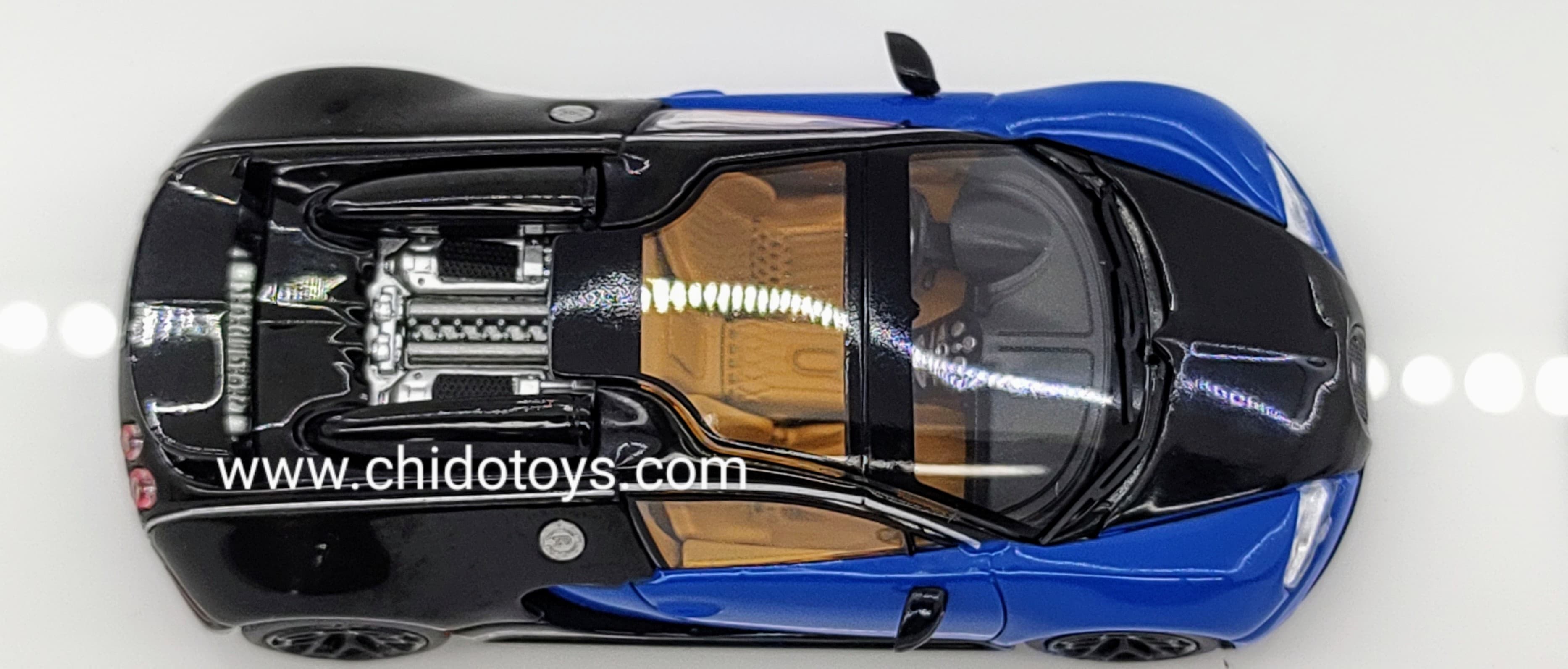 Auto a escala marca Mortal, Modelo Bugatti Veyron Azul - Chido Toys