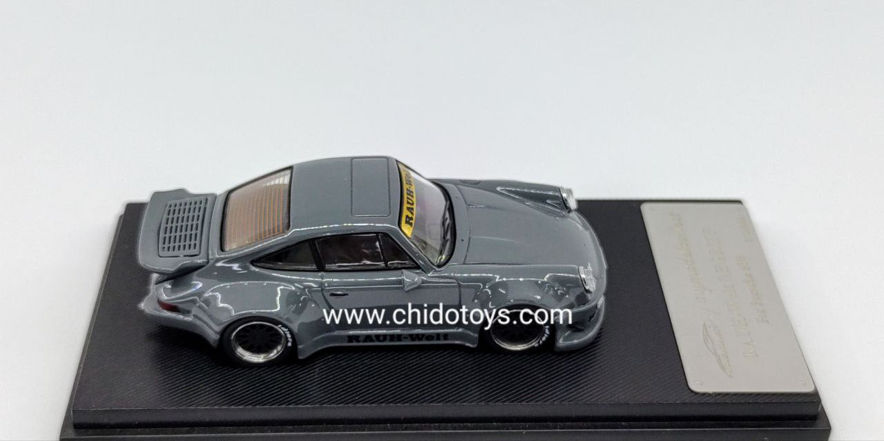 Auto a escala marca MyModelColellect, Modelo RWB 930 Gris Cemento - Chido Toys