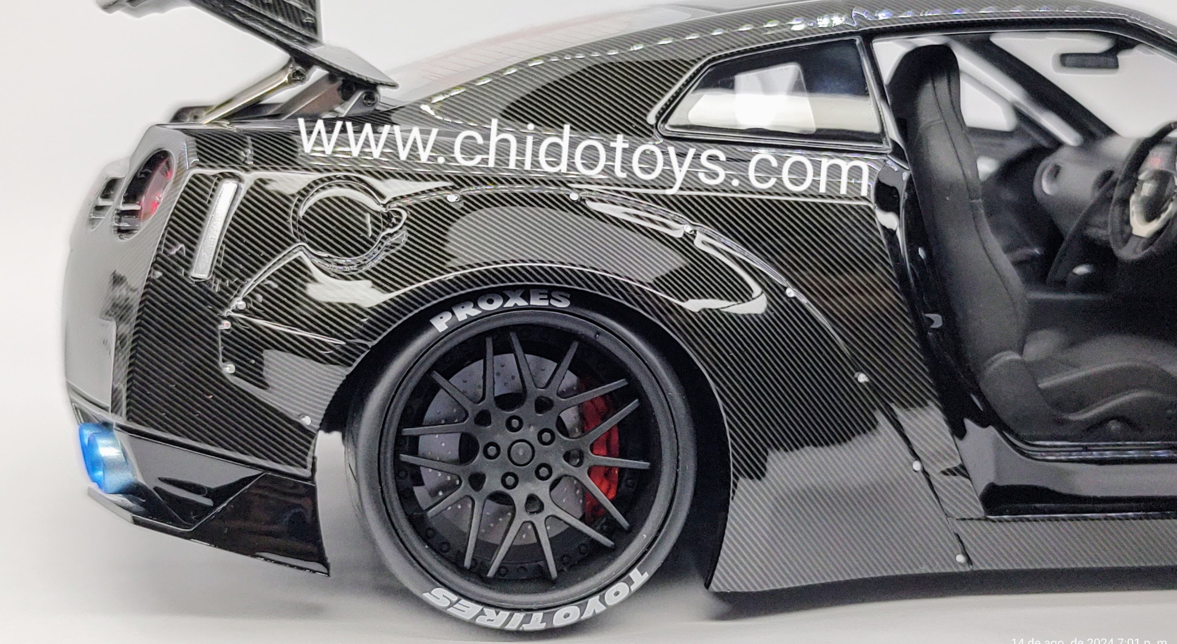 Auto a escala marca PGM, Modelo Nissan LBWK GT - R R35 exclusivo HEC 2024 - Chido Toys