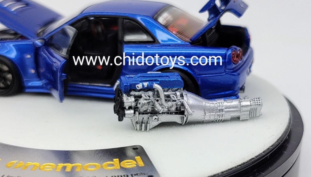 Auto a escala marca PGM, Modelo Nissan Skyline Gt - R R34, edición de Lujo - Chido Toys