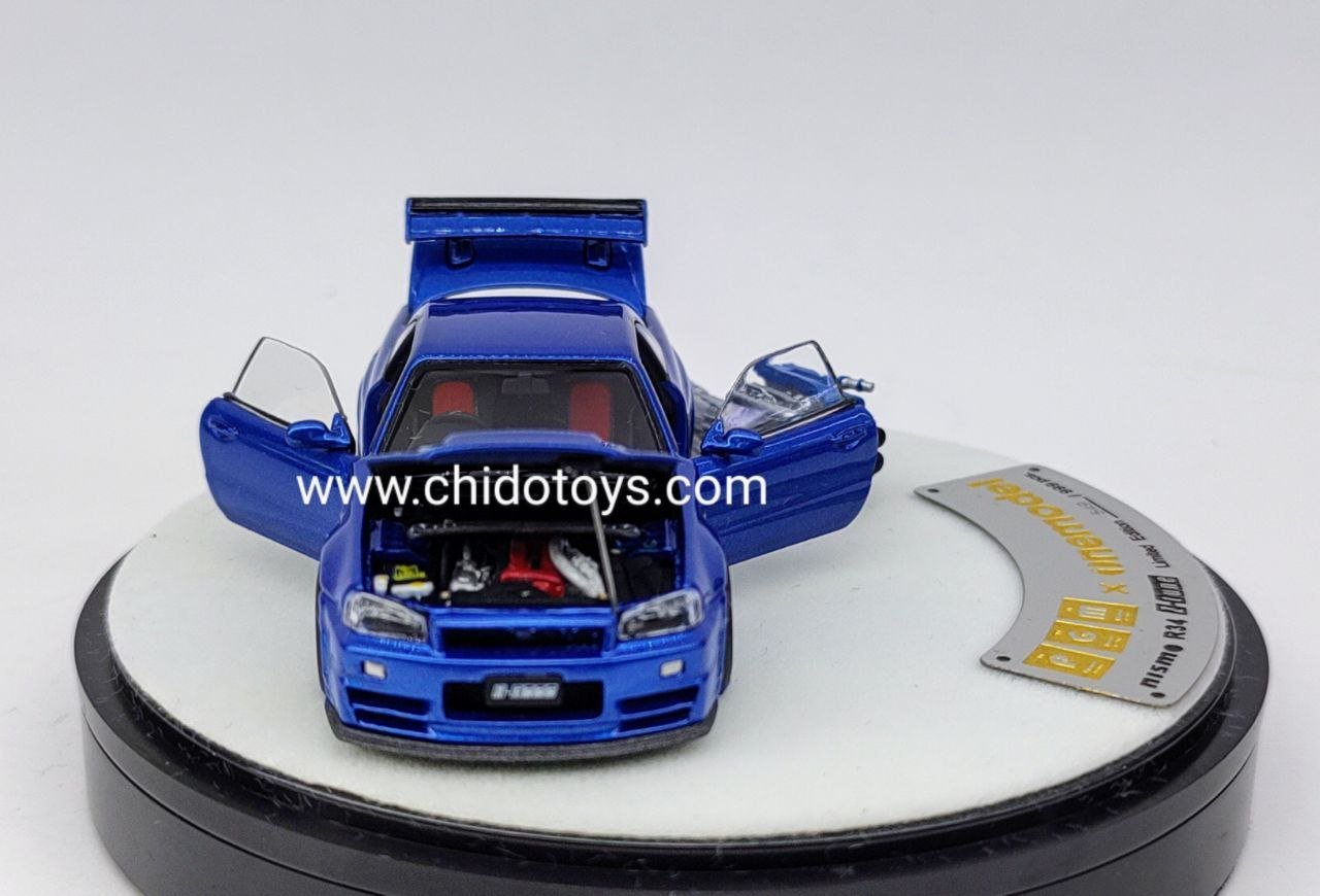 Auto a escala marca PGM, Modelo Nissan Skyline Gt - R R34, edición de Lujo - Chido Toys