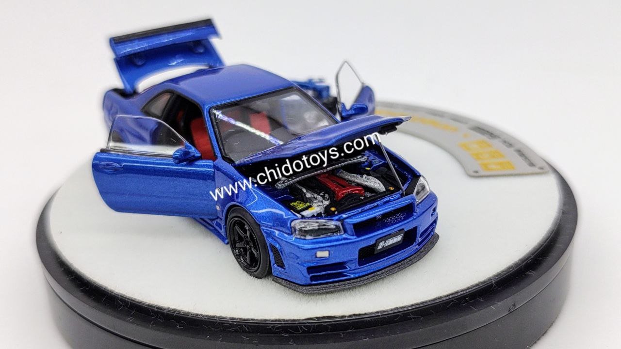 Auto a escala marca PGM, Modelo Nissan Skyline Gt - R R34, edición de Lujo - Chido Toys