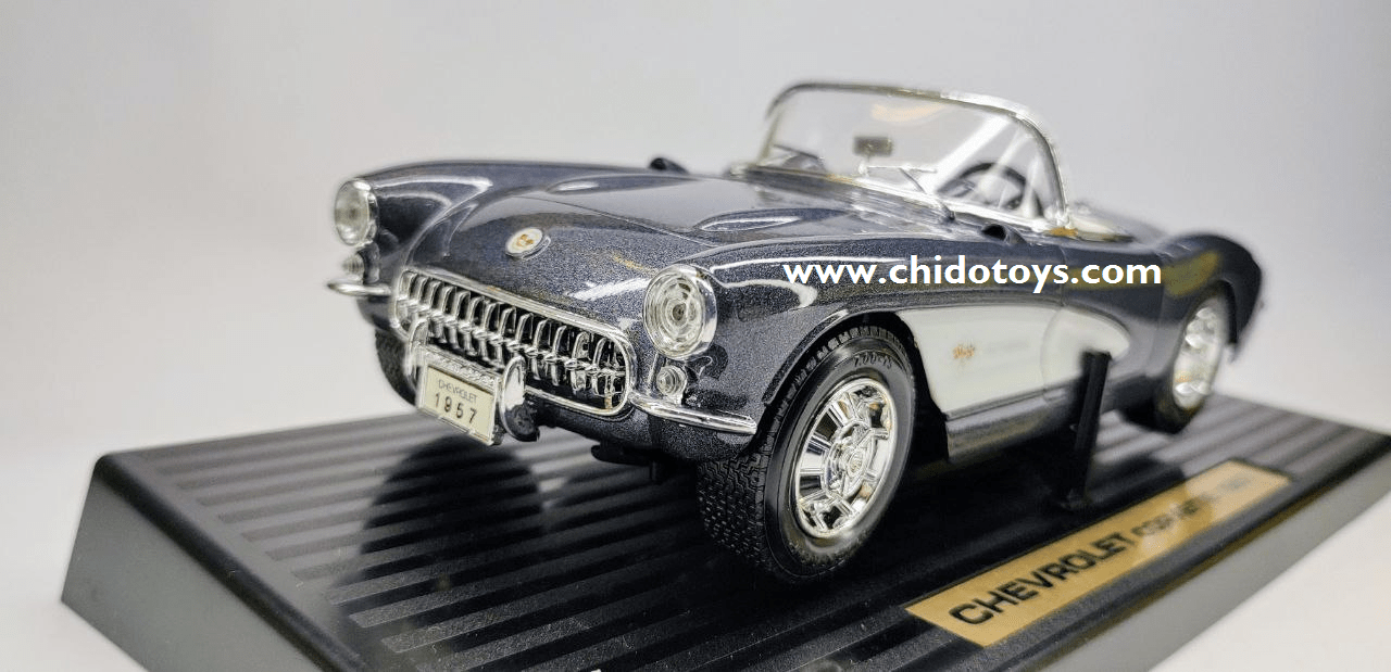 Auto a escala marca Road Tough, Modelo Chevrolet Corvette 1957 - Chido Toys