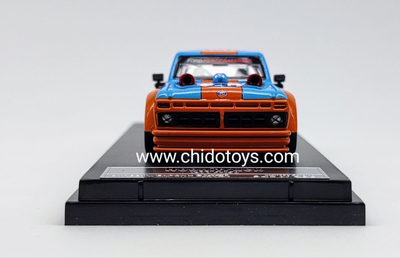 Auto a escala marca Street Warrior Modelo Ford F150 1977 Gulf - Chido Toys