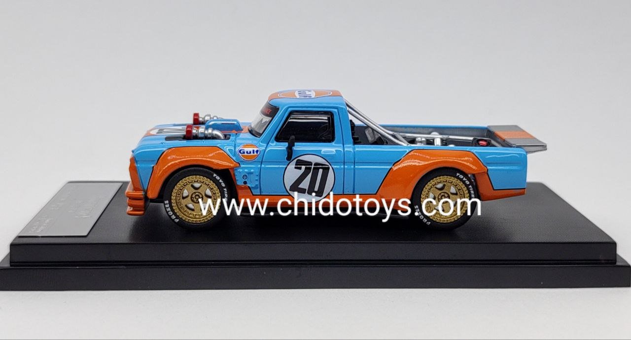 Auto a escala marca Street Warrior Modelo Ford F150 1977 Gulf - Chido Toys