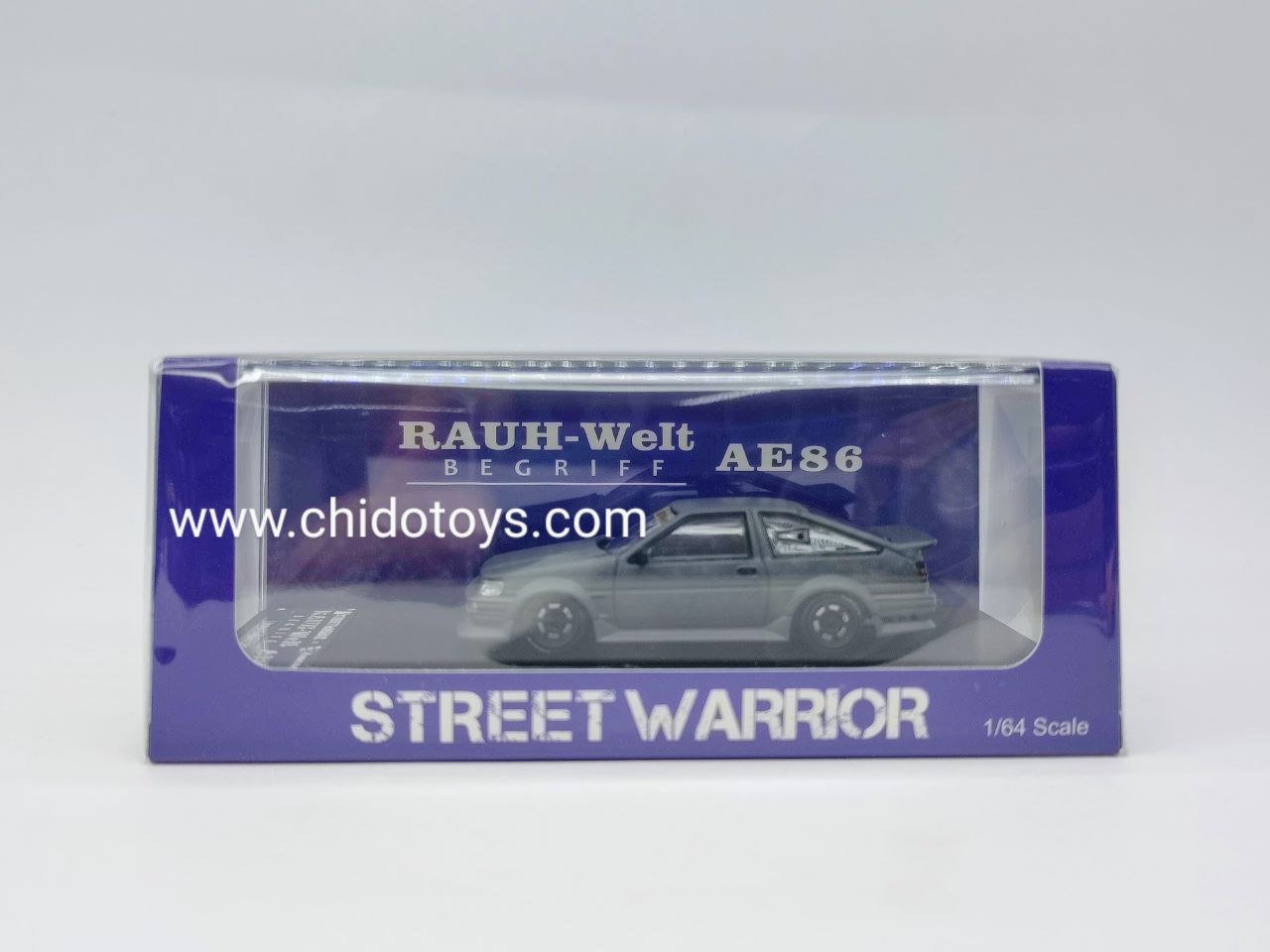 Auto a escala marca Street Weapon, Modelo Toyota AE86 Gris - Chido Toys