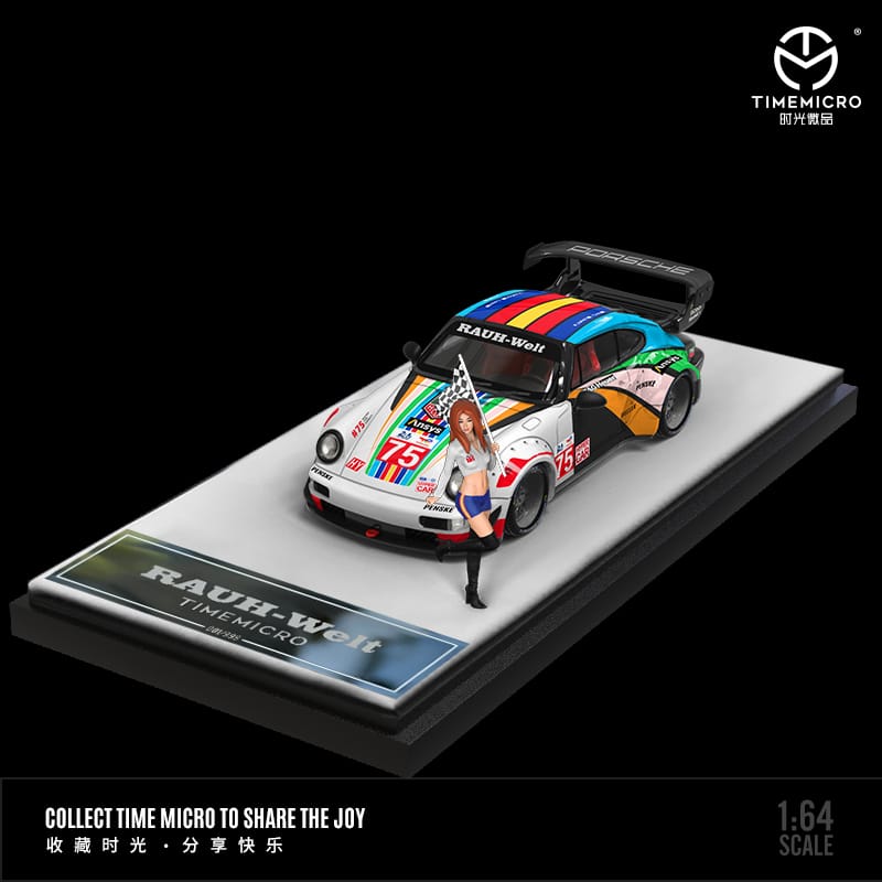 Auto a escala marca Time Micro escala 1/64 modelo RWB Porsche 964 Centennial Le Mans - Chido Toys