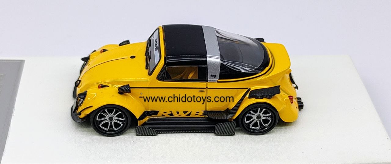 Auto a escala marca Time Micro, Modelo Beetle Amarillo - Chido Toys