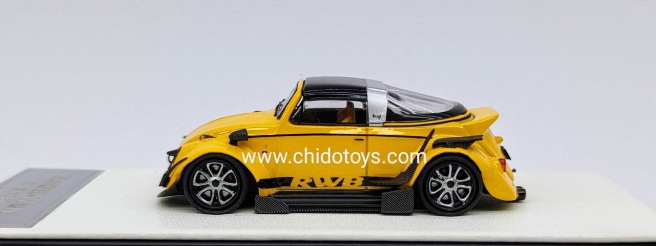 Auto a escala marca Time Micro, Modelo Beetle Amarillo - Chido Toys