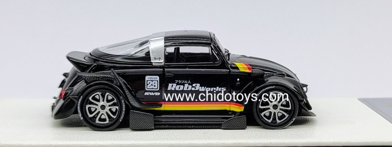 Auto a escala marca Time Micro, Modelo Beetle Negro - Chido Toys