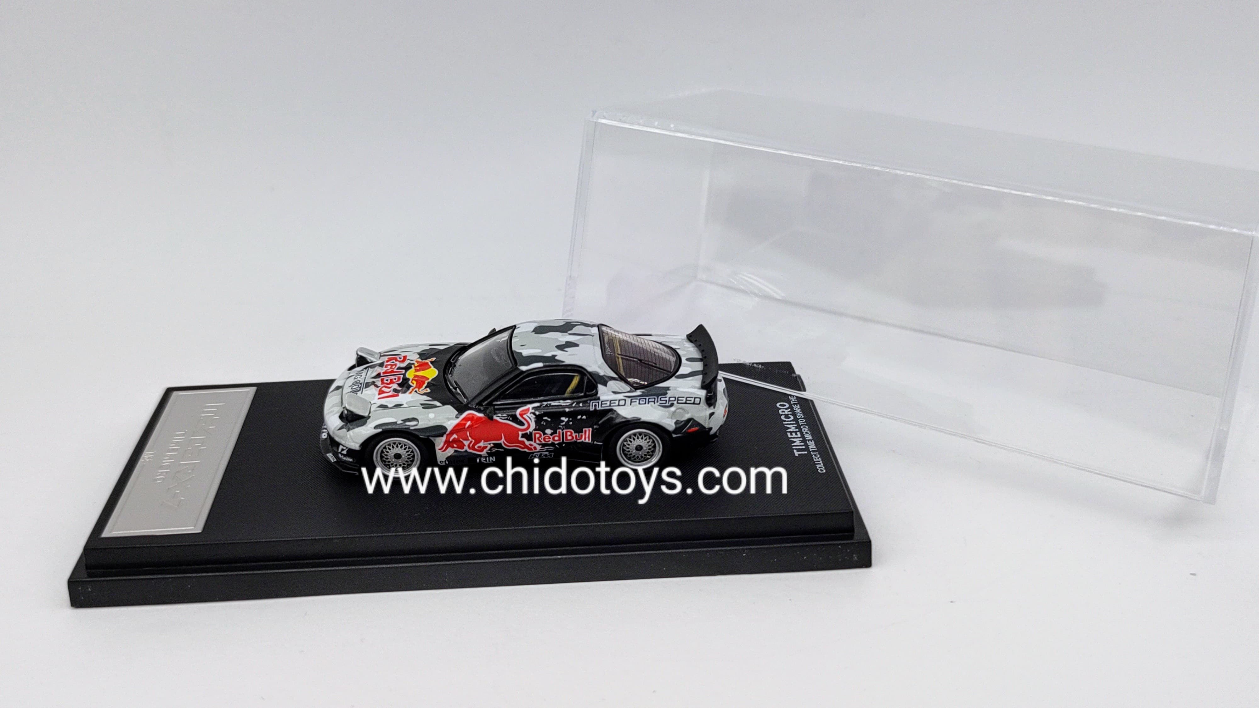 Auto a escala marca Time Micro, Modelo Mazda RX - 7 RB Camuflaje - Chido Toys