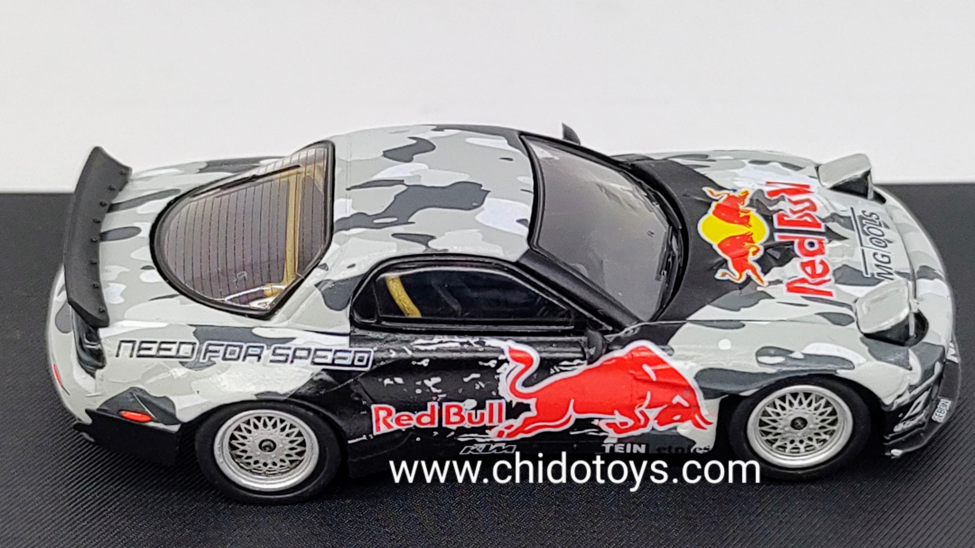 Auto a escala marca Time Micro, Modelo Mazda RX - 7 RB Camuflaje - Chido Toys