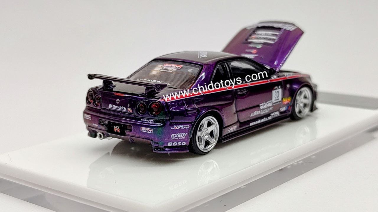 Auto a escala marca Time Micro, Modelo Nissan GT - R R34 - Chido Toys