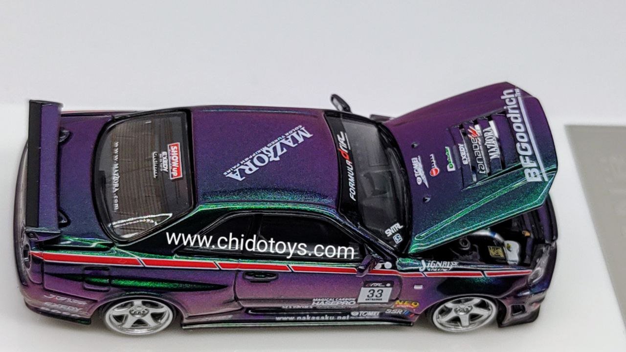 Auto a escala marca Time Micro, Modelo Nissan GT - R R34 - Chido Toys