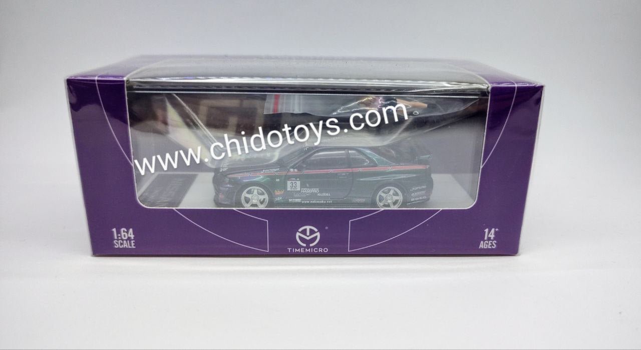 Auto a escala marca Time Micro, Modelo Nissan GT - R R34 - Chido Toys