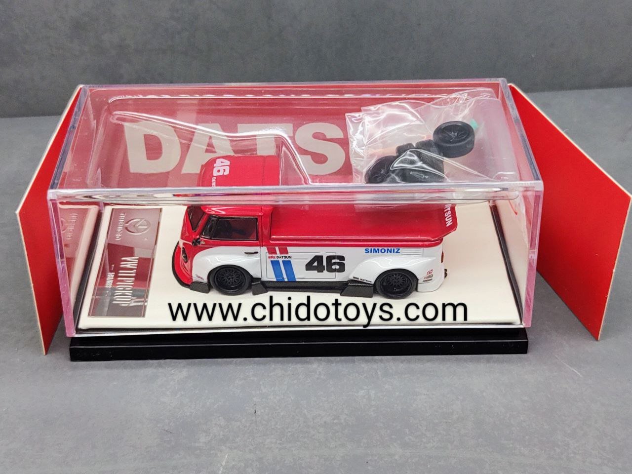 Auto a escala marca Time Micro, Modelo Volkswagen T1 Pickup DATSUN BRE - Chido Toys