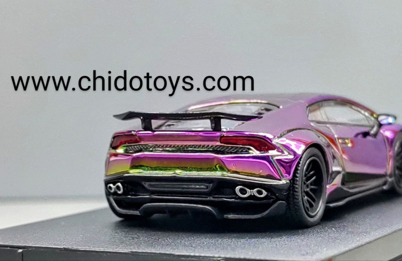 Auto a escala marca TPC Liberty Walk, Modelo Lamborghini LB610 Purple - Chido Toys