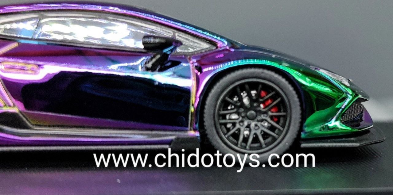 Auto a escala marca TPC Liberty Walk, Modelo Lamborghini LB610 Purple - Chido Toys