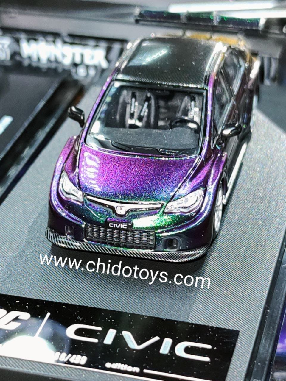 Auto a escala marca TPC modelo Honda Civic FD2 Camaleón - Chido Toys
